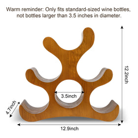 TRUDING wooden wine holder with curved arms showcases bottles neatly.