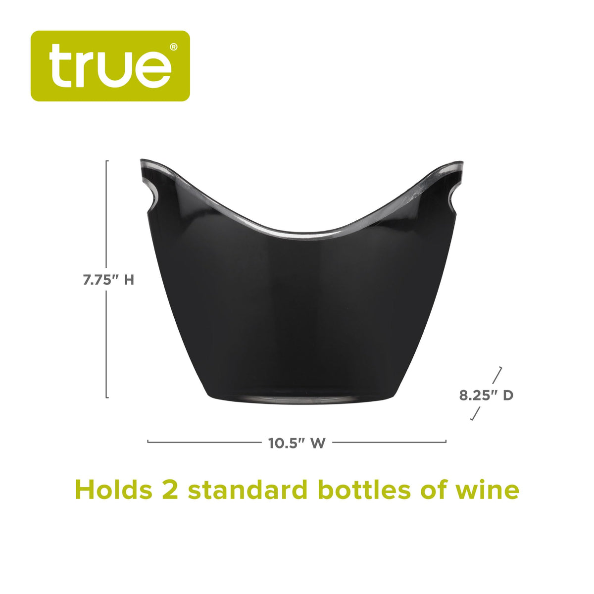 TRUE bucket holding two bottles to show its spacious capacity.