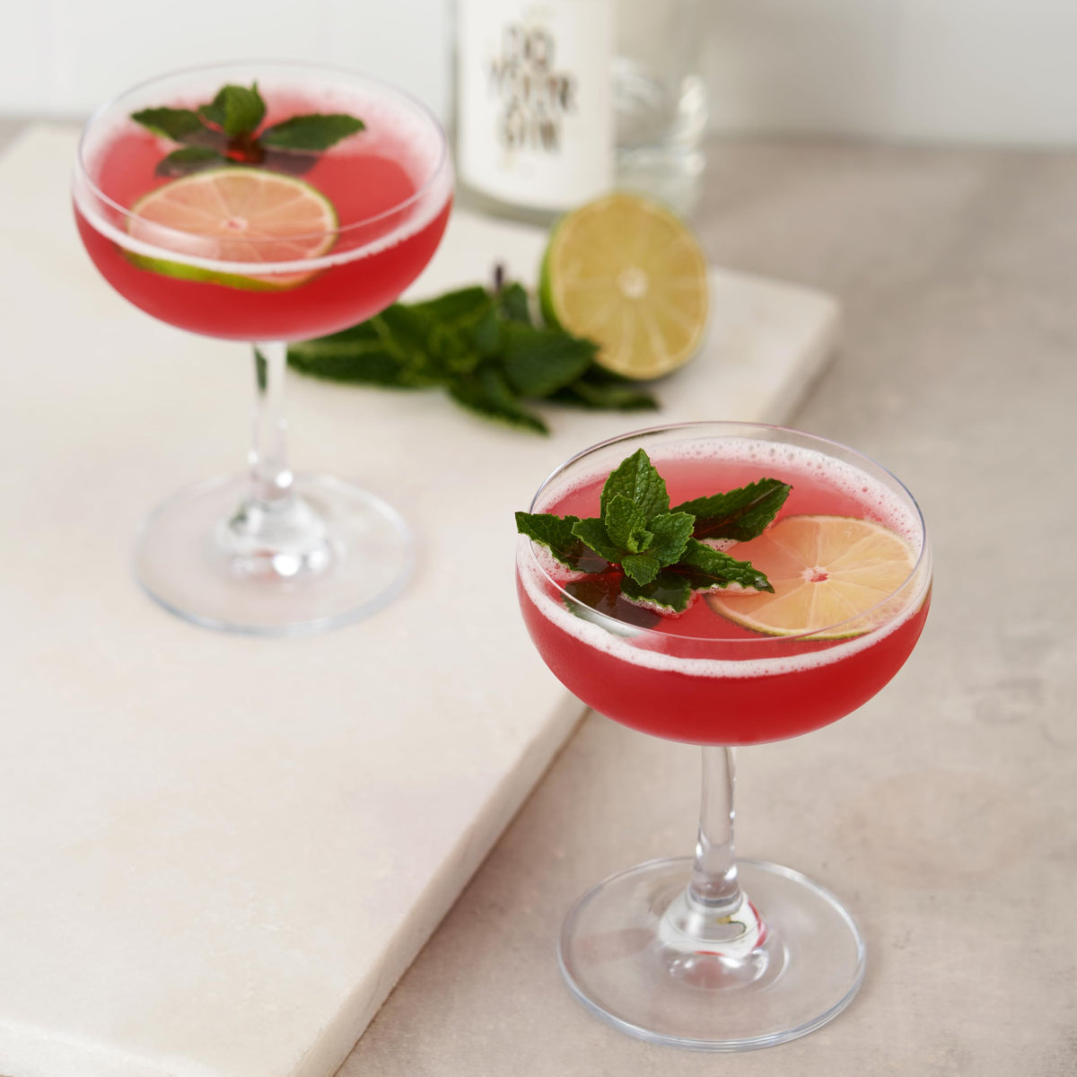 TRUE Coupe Glass designed for a stylish home bar setup and everyday use.