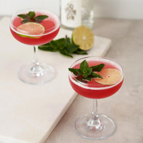 TRUE Coupe Glass designed for a stylish home bar setup and everyday use.