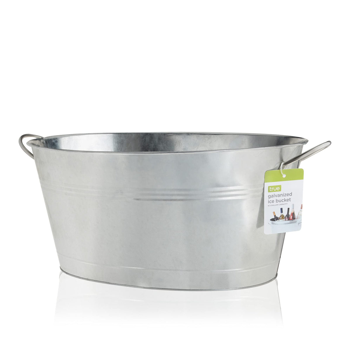 TRUE dining-table centerpiece tub used for drinks and ice in a stylish setting.