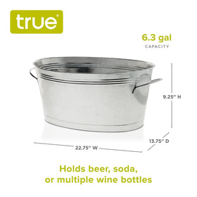 TRUE 6.3-gallon tub holding beer bottles and ice for easy access.