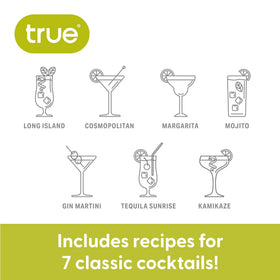 TRUE glass shaker displaying 13.5 oz / 400 ml marks for accurate measurement.