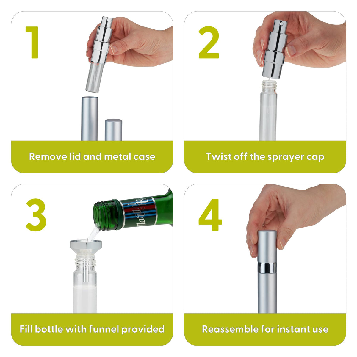 TRUE Martini Atomizer aluminum case stores sprayer securely