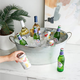 TRUE durable galvanized tub ready for indoor and outdoor entertaining.