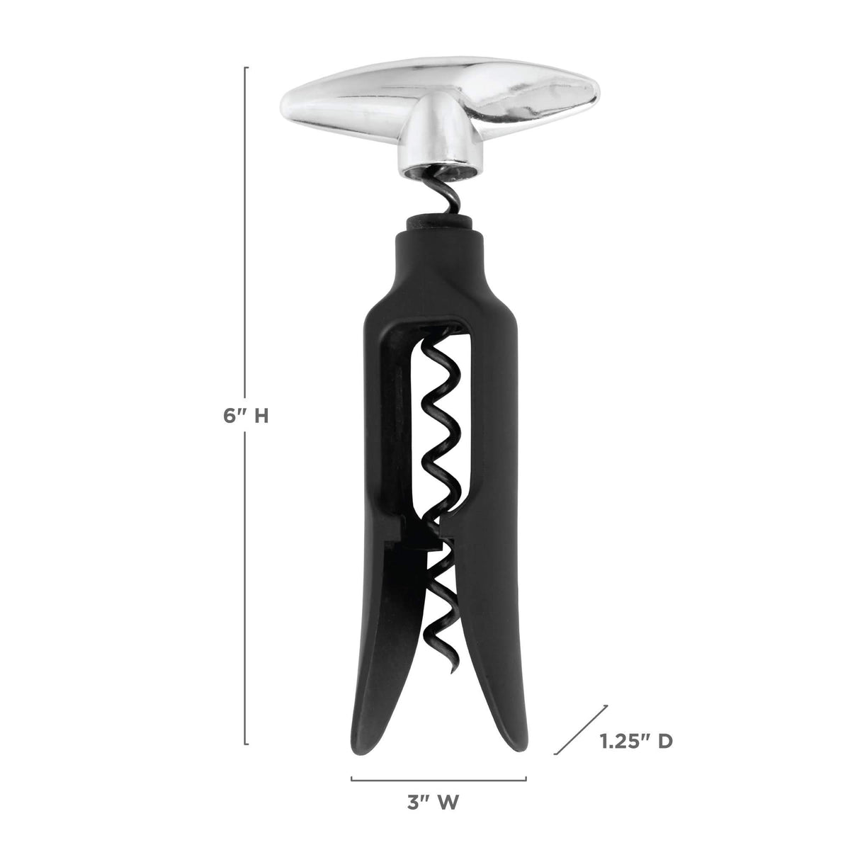 TRUE Self-Pulling Corkscrew durable plastic body designed for frequent entertaining