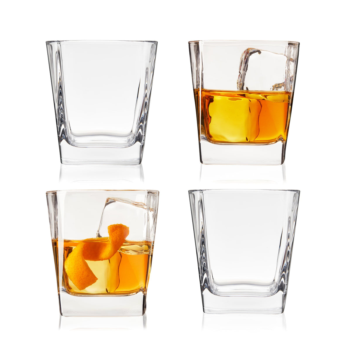 TRUE Square Rocks Glass with a thick square base for a premium Old Fashioned.