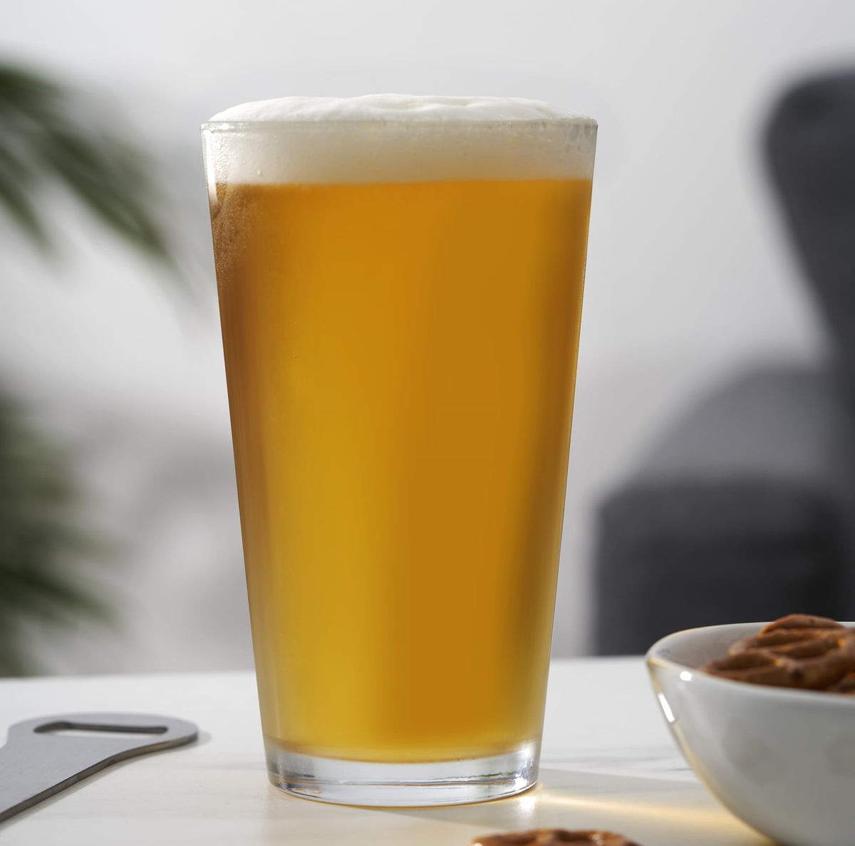 TRUE stackable pint glasses with a cocktail illustrating versatile drinkware for mixed drinks
