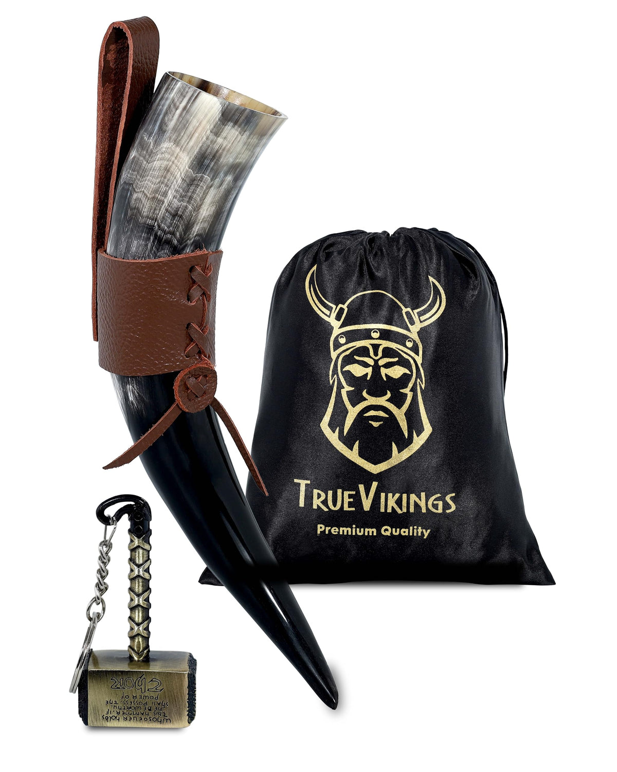 TRUE VIKING drinking horn (10-12 inch) for authentic, safe beverage enjoyment.