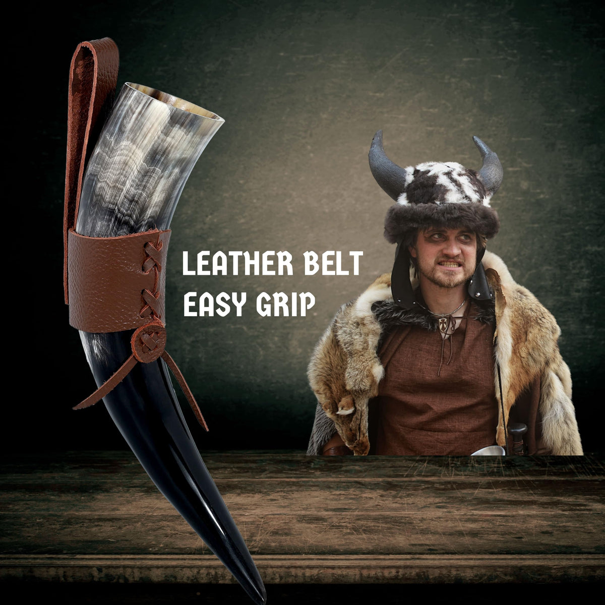 TRUE VIKING festival-ready horn suitable for cosplay and feasts.