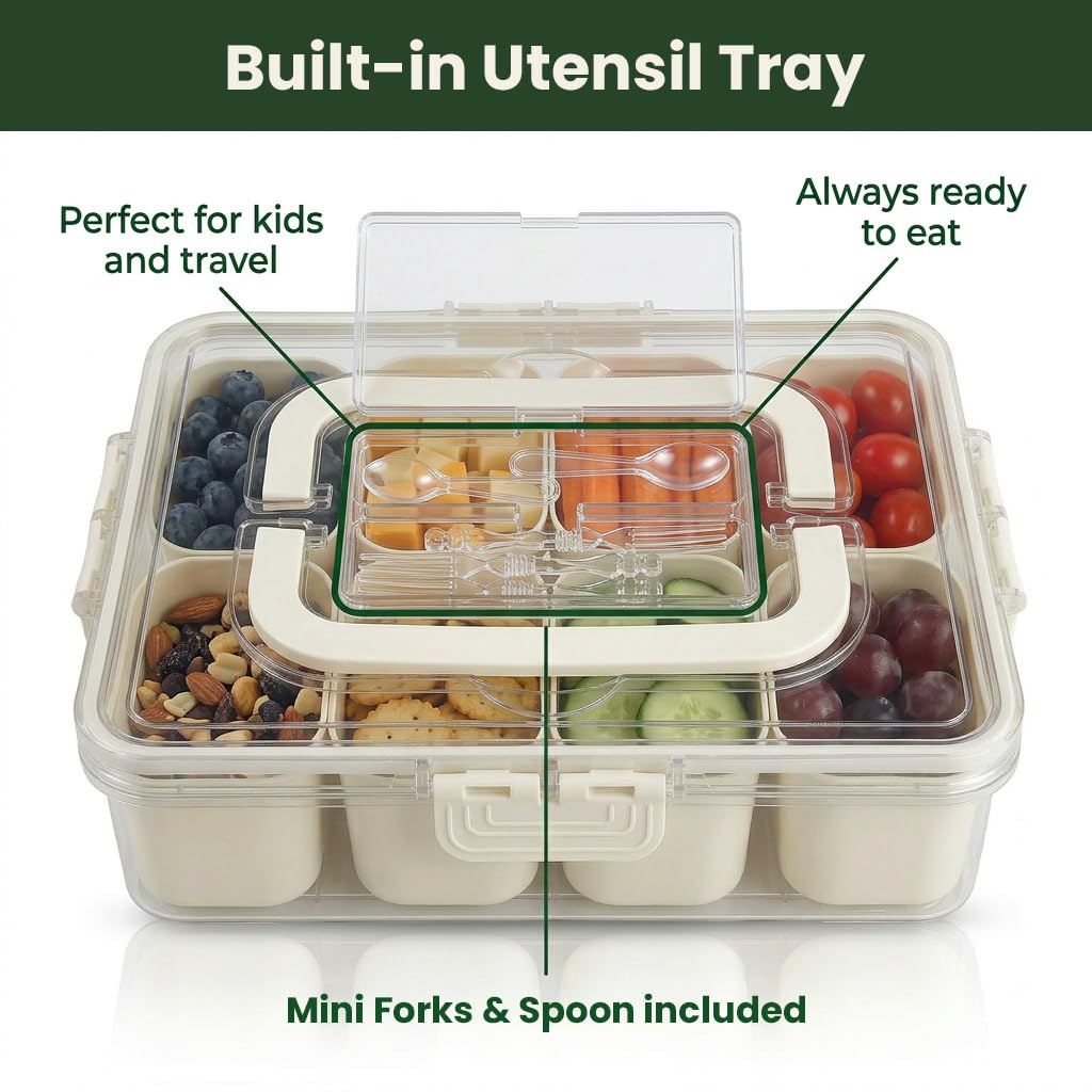 Trust Bliss Snackle Box 2-pack showing eight compartments for organized snacks.