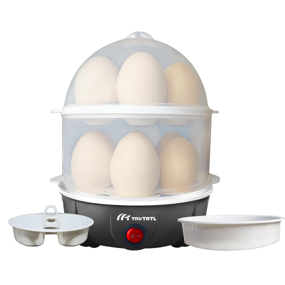 truTRTL 4-in-1 egg cooker front view showing compact design for quick breakfasts.