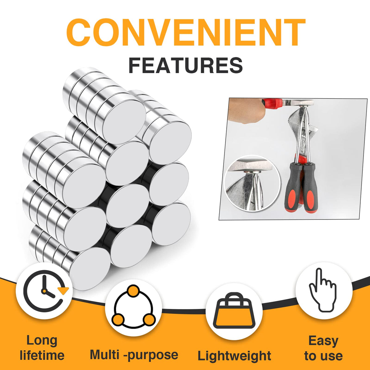 TRYMAG magnets help organize cables and notes at home or in the office.