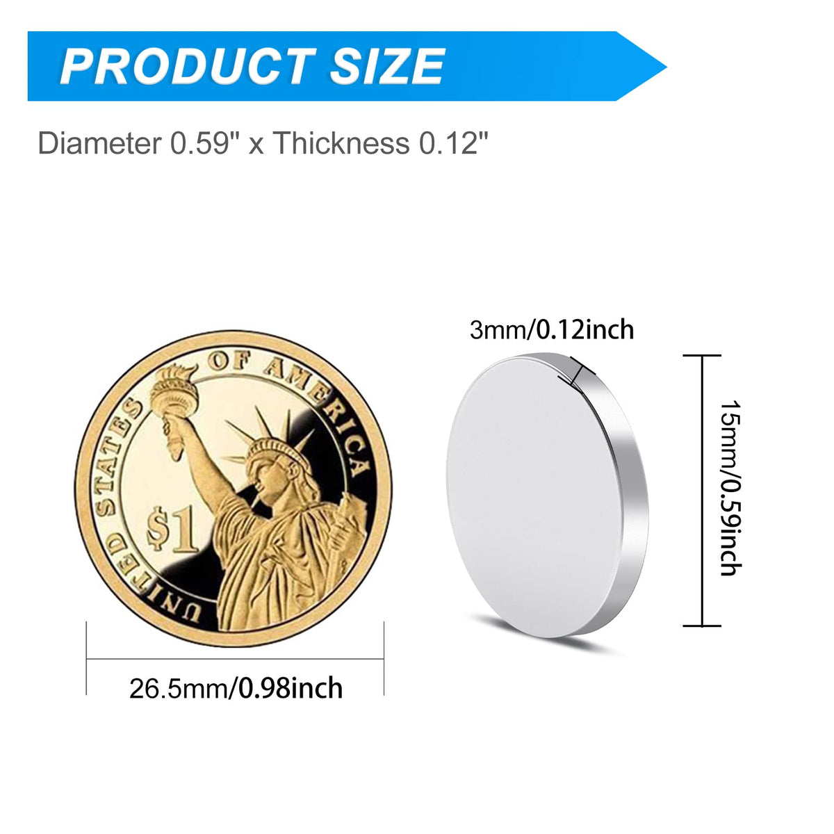 TRYMAG scratch-free magnets with smooth surface for fridge and whiteboard