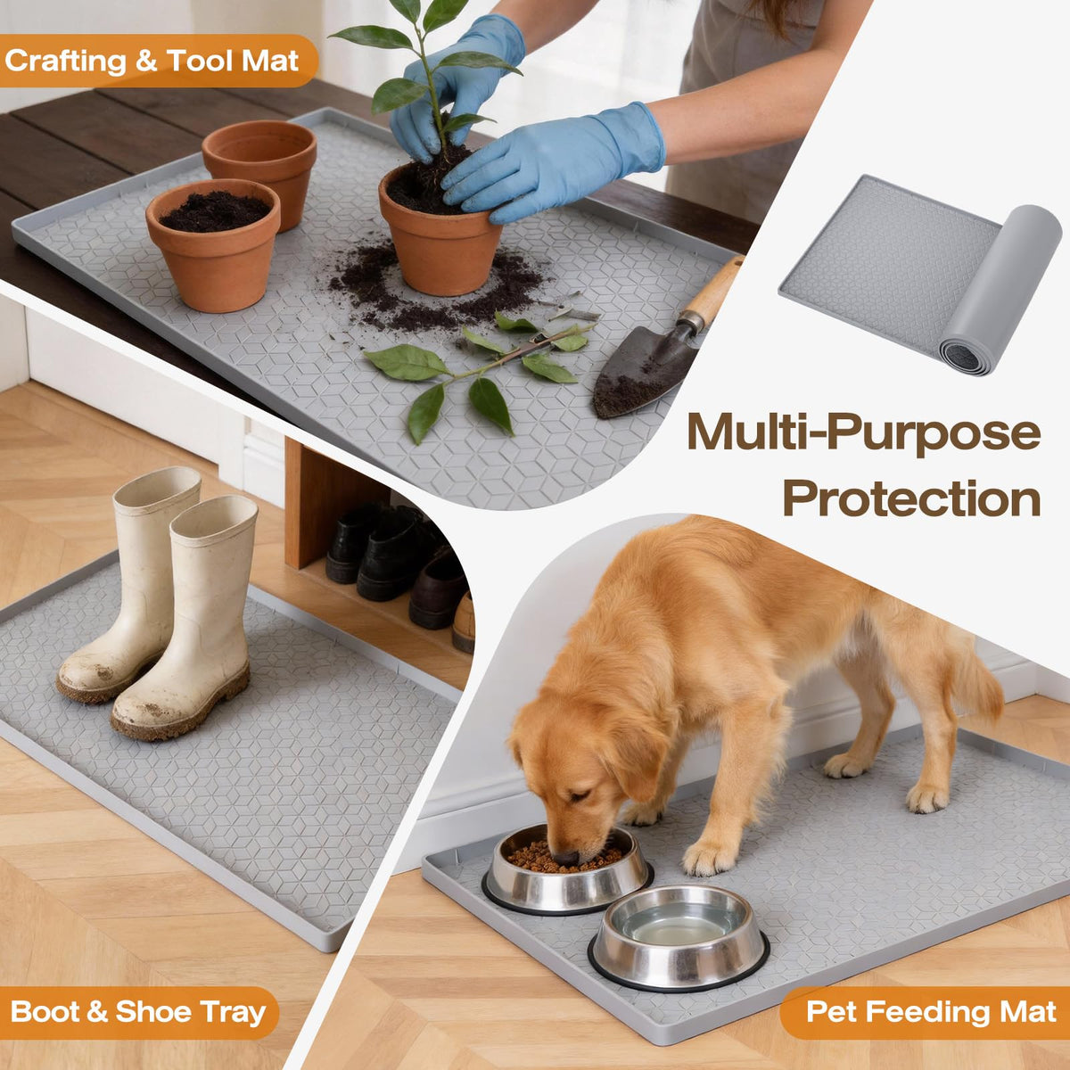 TRZZ easy-clean silicone mat wipes clean with a towel