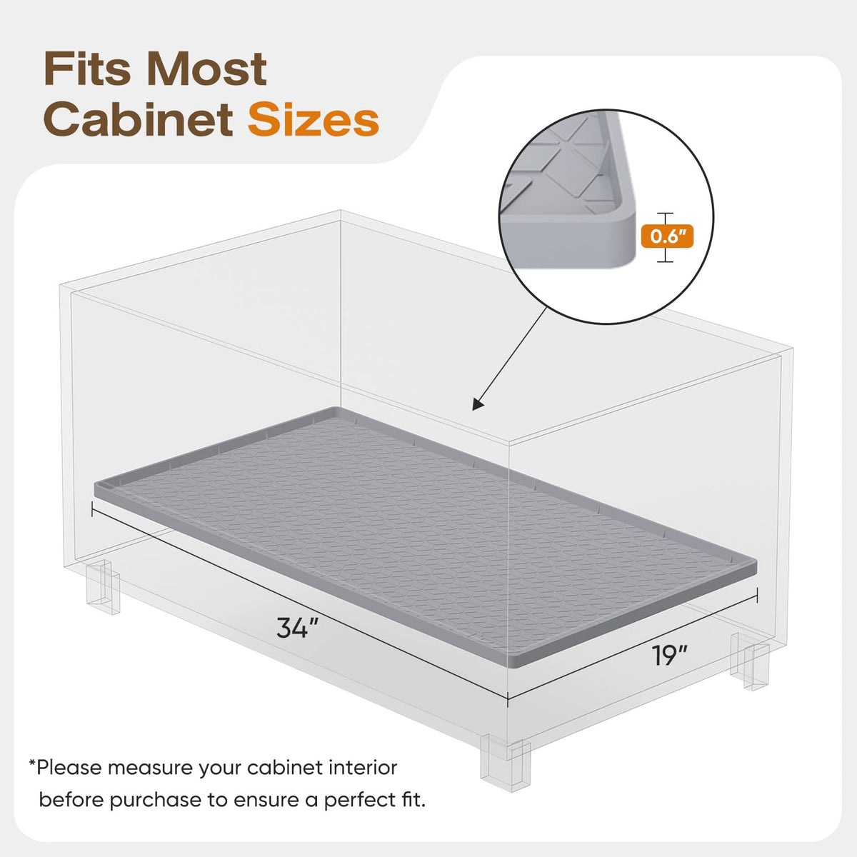 TRZZ silicone drip tray helps keep kitchen and bathroom cabinets organized
