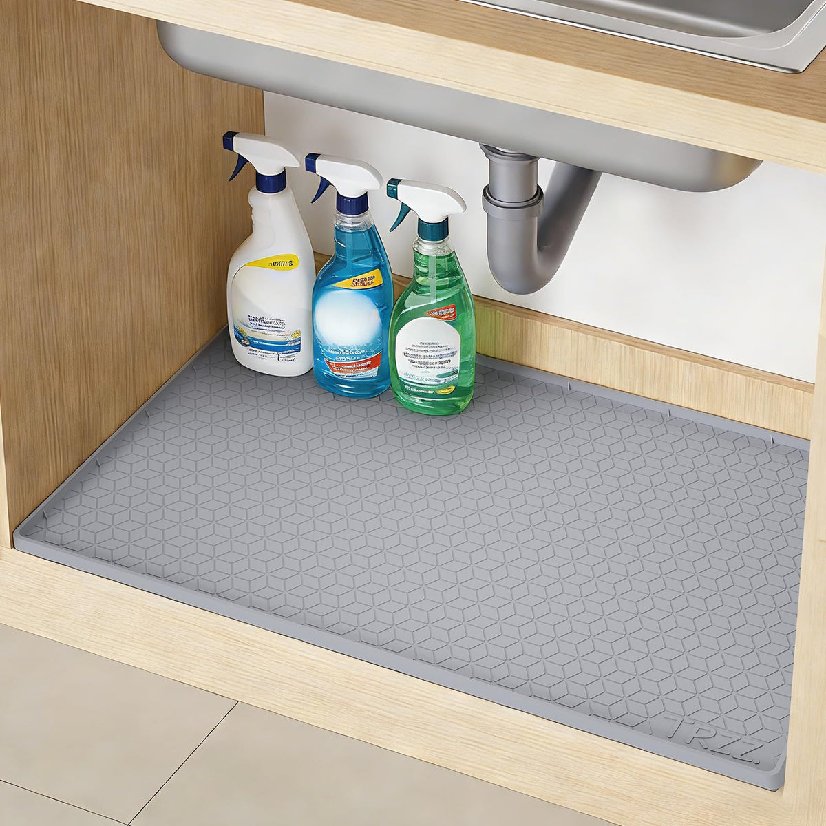 TRZZ under sink mat 34x19; protects cabinets from leaks