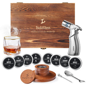 TSUKIGLASS smoker top in Sapele wood delivers clean, aroma-rich smoke