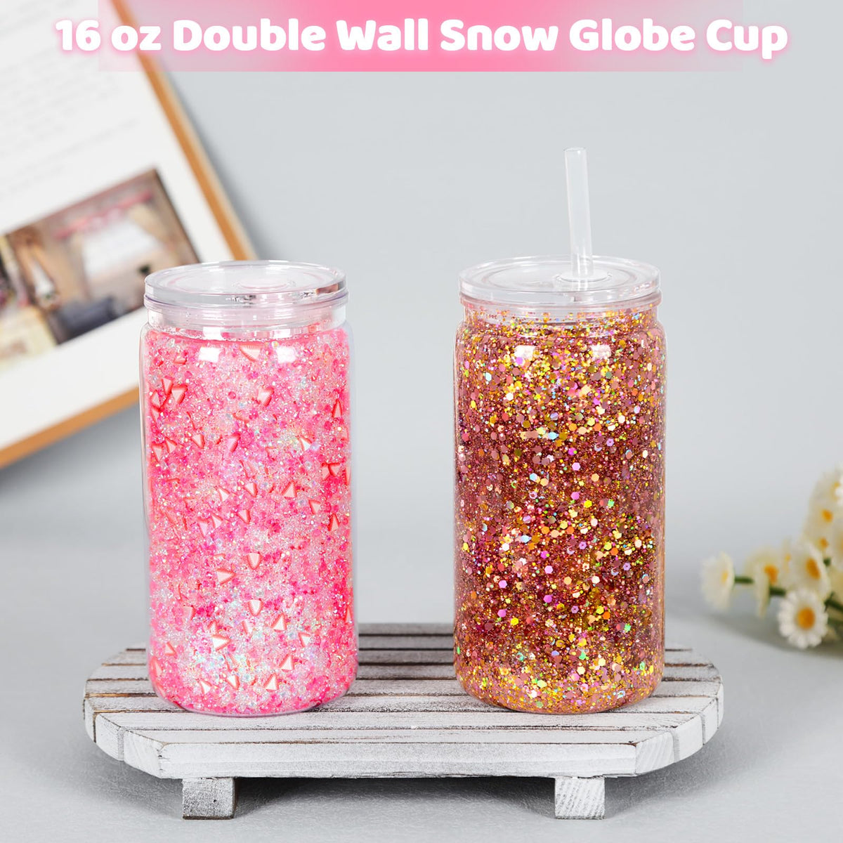 Tswofia clear lid 16oz for secure, spill-free daily use