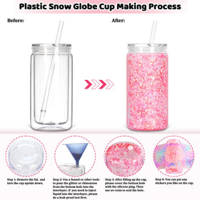Tswofia plastic mason jar mug with lids and straws shows a complete DIY kit.