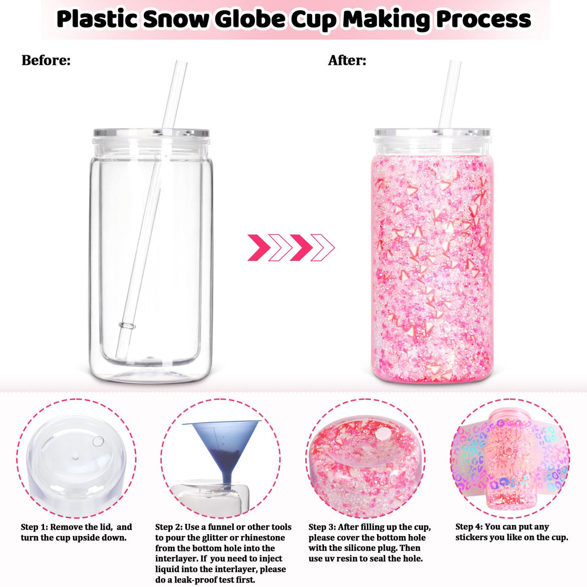 Tswofia plastic mason jar style cup ideal for personalized gifts