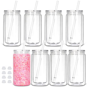 Tswofia snow globe tumbler 16oz ready for DIY glitter art and personalization