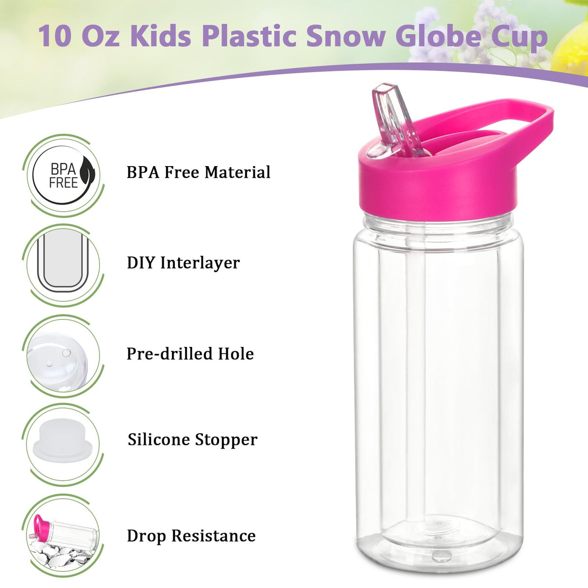 Tswofia leak-proof handle lid bundle ideal for on-the-go hydration.