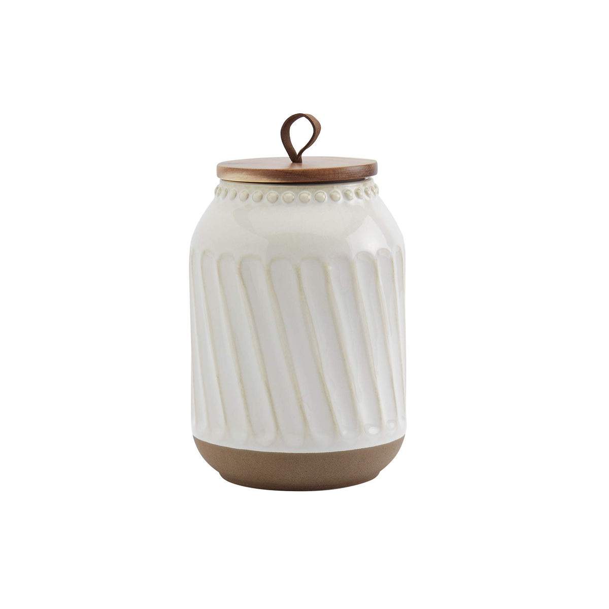 TTU acacia lid loop handle close-up showing natural wood accent.