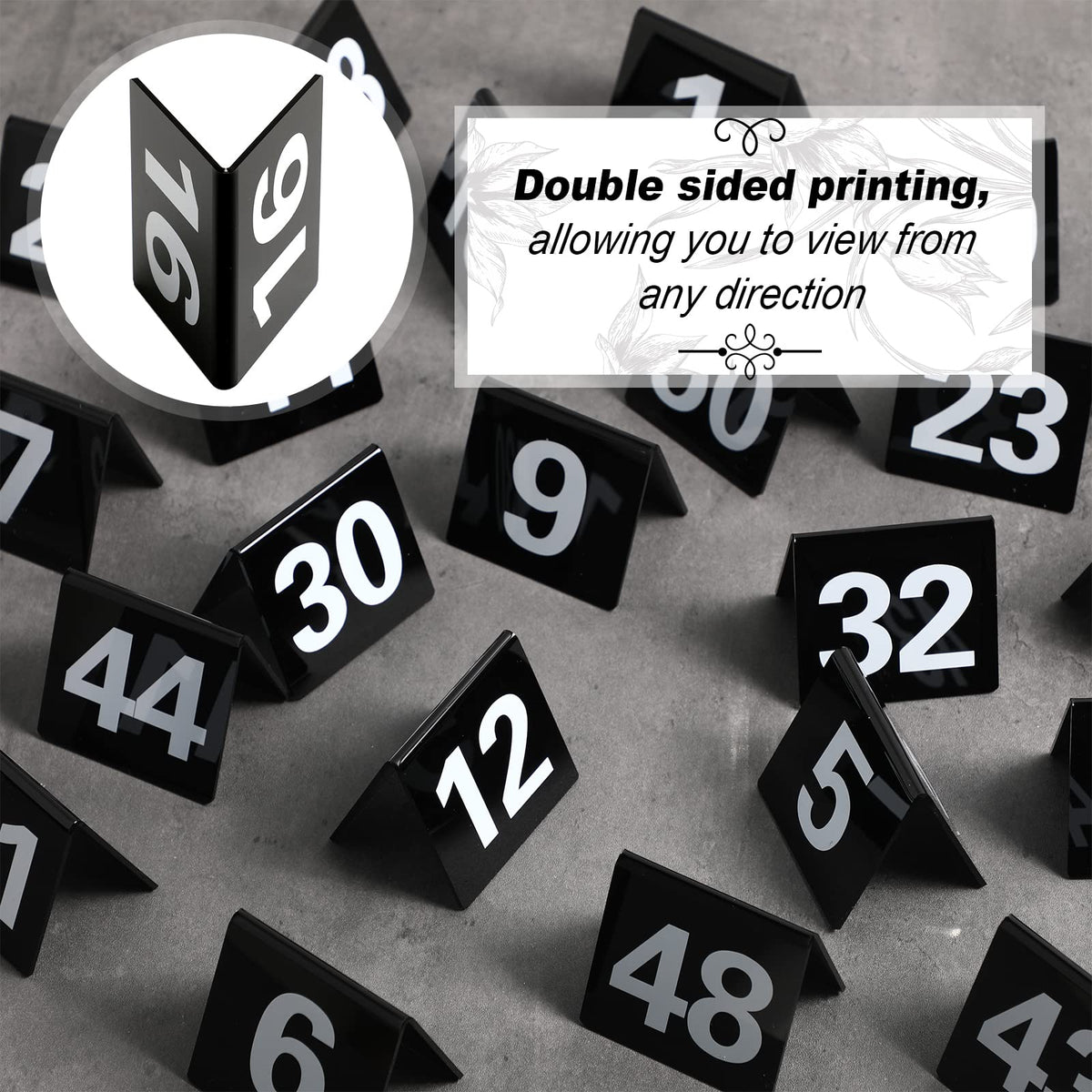 Tuanse acrylic numbers on black background improve legibility from distance