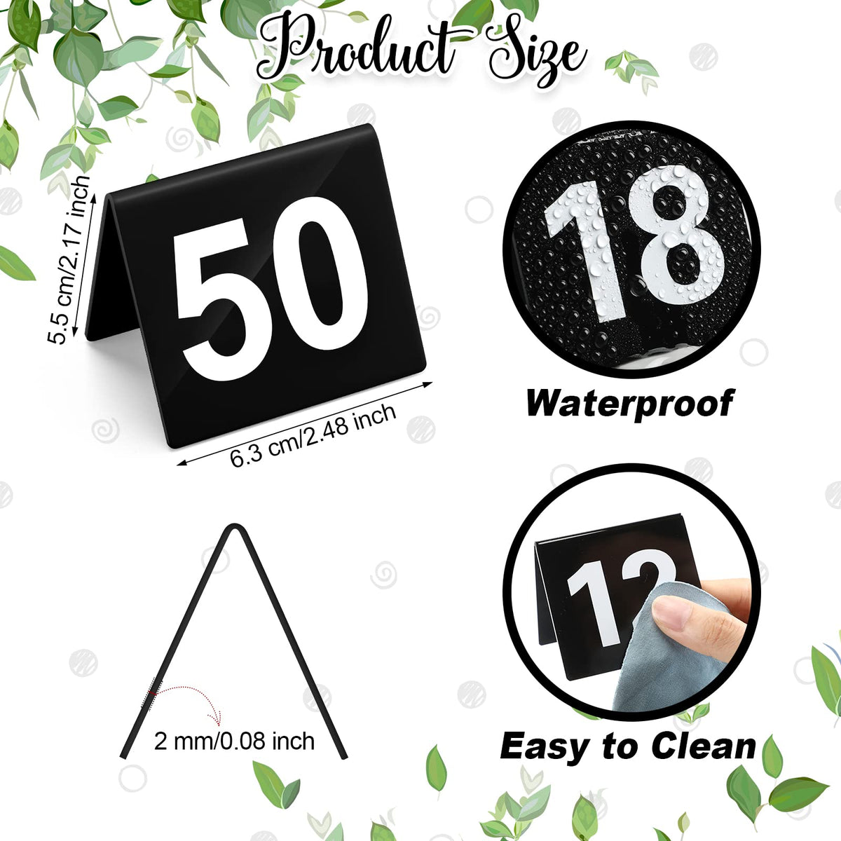Tuanse table-number-stand free-standing for easy placement
