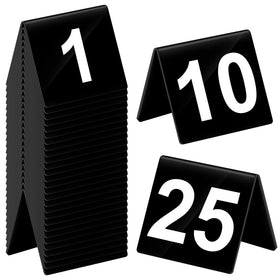 Tuanse table numbers 1-25 acrylic double-sided for easy viewing from any angle.