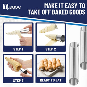 Tuauoe coupler enables quick switch between piping tips for versatile decorating.