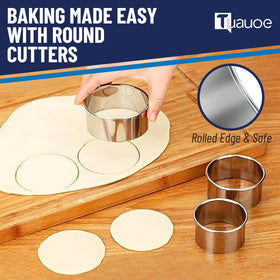Tuauoe round cookie cutter included for precise pastry shaping