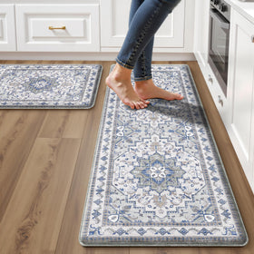 Tubeamin boho kitchen mat 2-piece set for 47x17.3 inches elevates style and comfort.