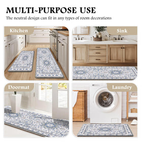 Tubeamin boho pattern design adds vintage charm to kitchen floors.