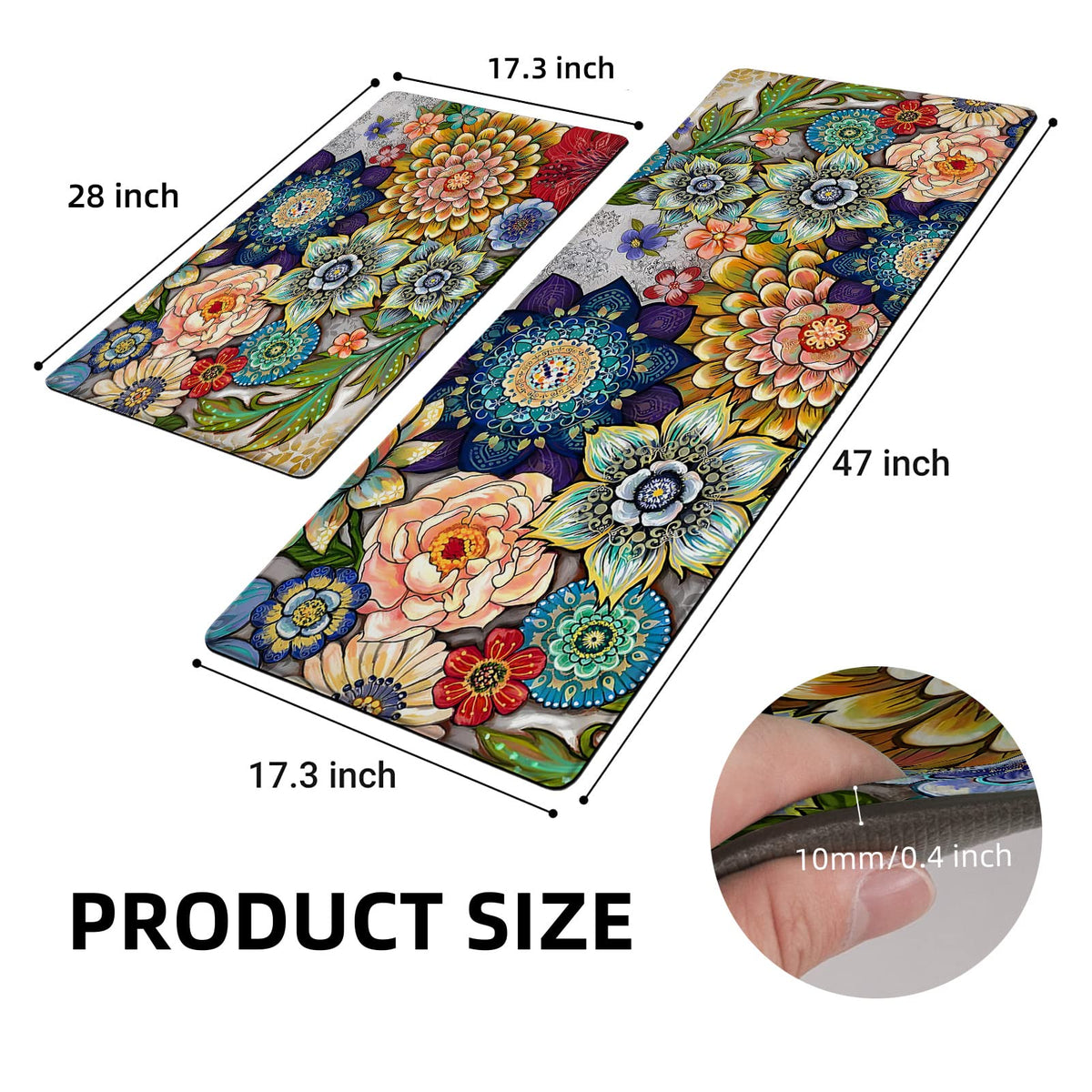 Tubeamin memory foam anti-fatigue kitchen mat cushions feet during cooking