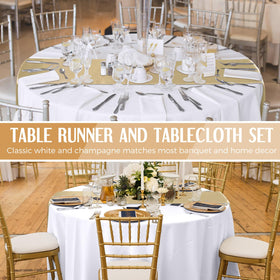 Tudomro dining table setup with coordinated white and champagne accents