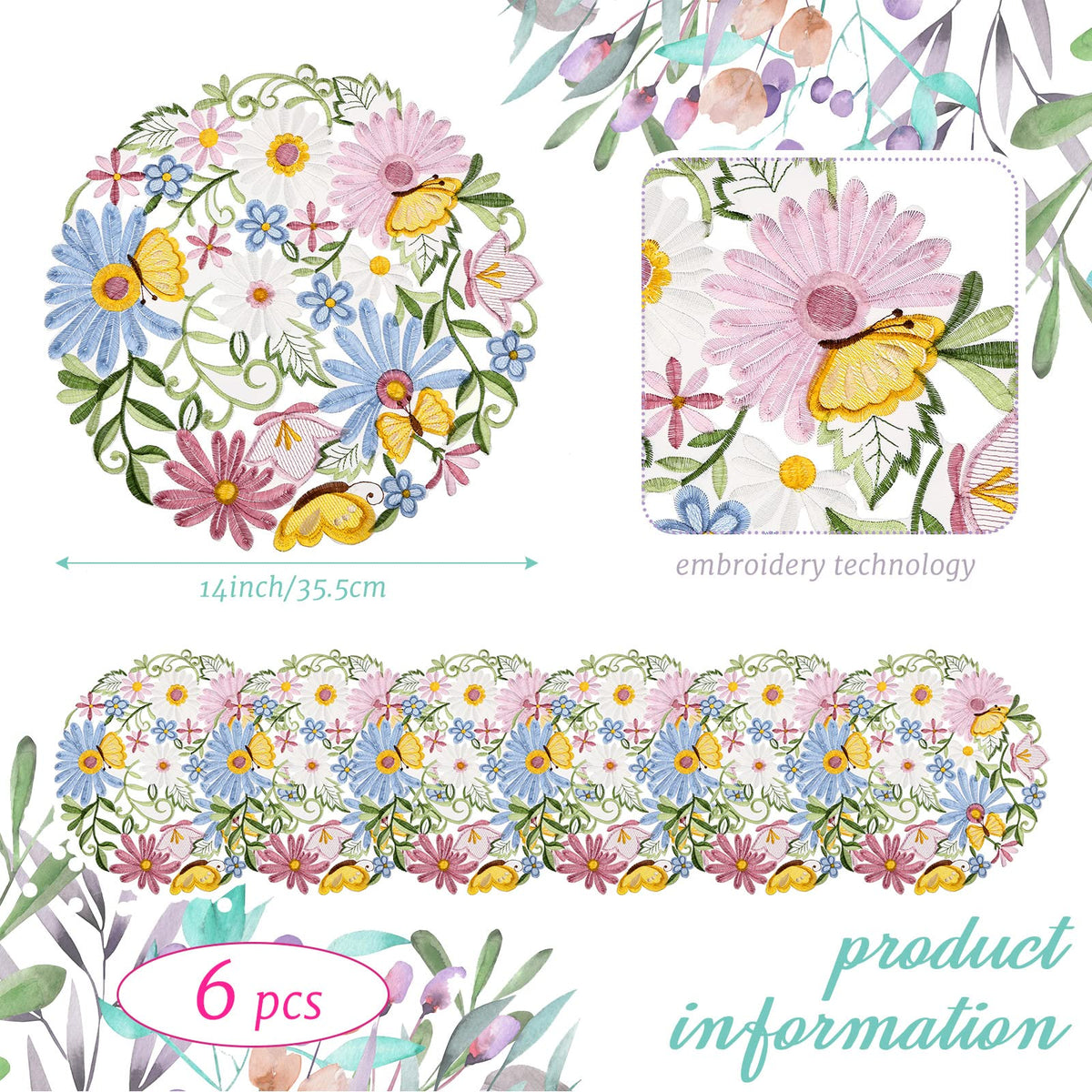 Tudomro placemat featuring butterfly design for festive table decor