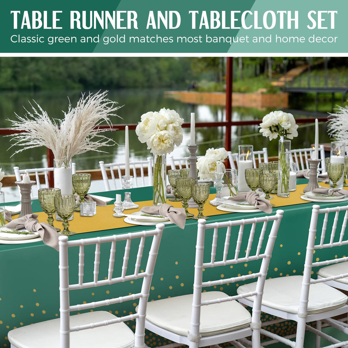 Tudomro satin runner closeup in green-gold highlighting soft texture