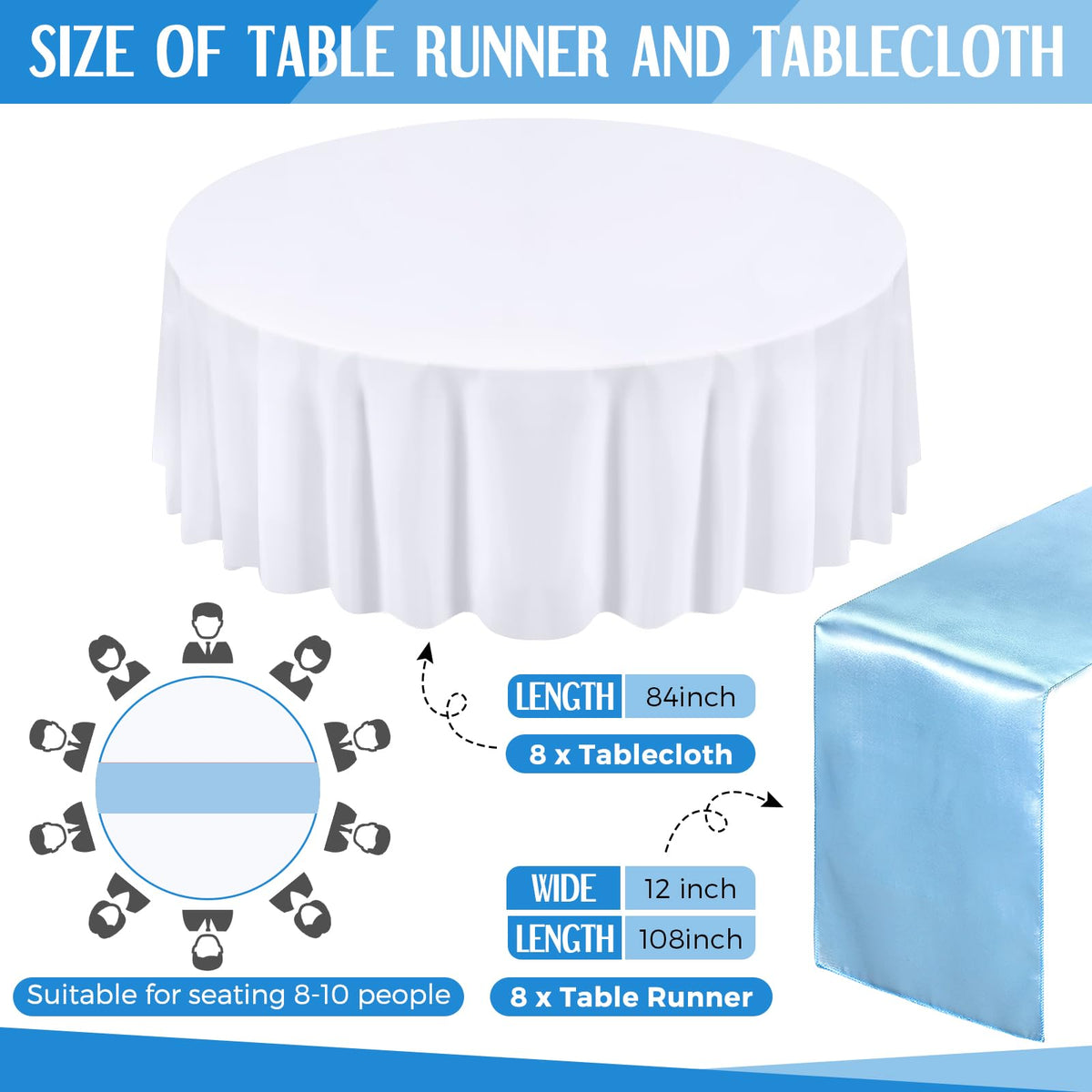 Tudomro satin table runner 108x12 inch adds chic shimmer for weddings.
