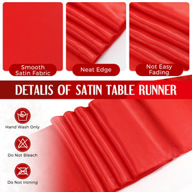 Tudomro satin table runner close-up showing smooth texture and subtle sheen.