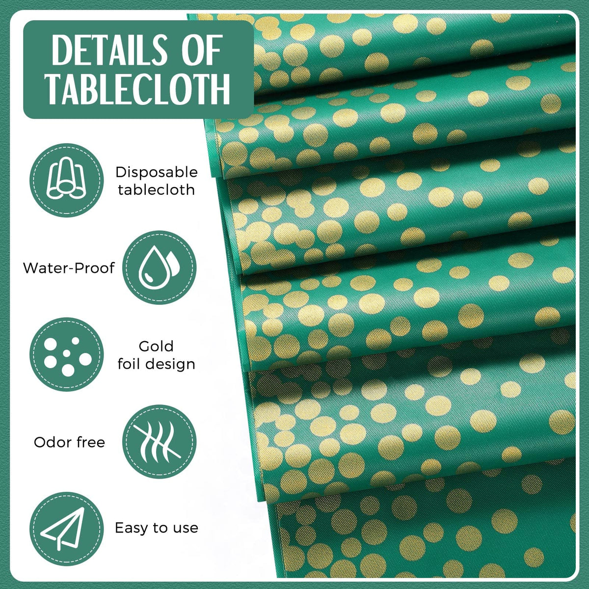 Tudomro wedding table decor in green and gold without seams