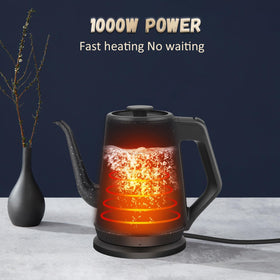 Tuehakny gooseneck kettle auto shut-off for safe, unattended boiling.