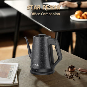 Tuehakny gooseneck kettle starry design adds a stylish touch to kitchen.