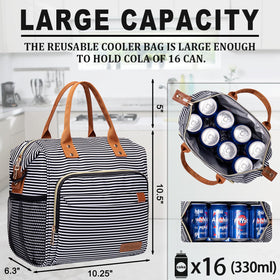 TuErCao lunch bag front pocket stores accessories like headphones.