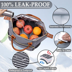 TuErCao lunch bag velcro pocket keeps cutlery handy.
