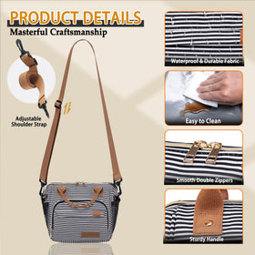 TuErCao insulated lunch bag side view shows water-resistant exterior for daily use.