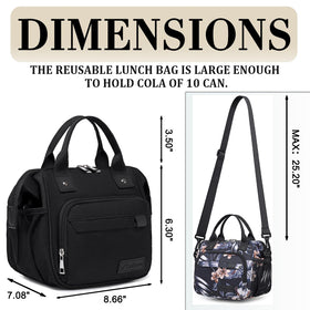 TuErCao insulated lunch bag top view highlights compact interior for easy meal prep.
