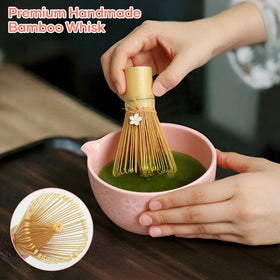 TUFGAM handmade matcha whisk with 86 tips for velvety foam