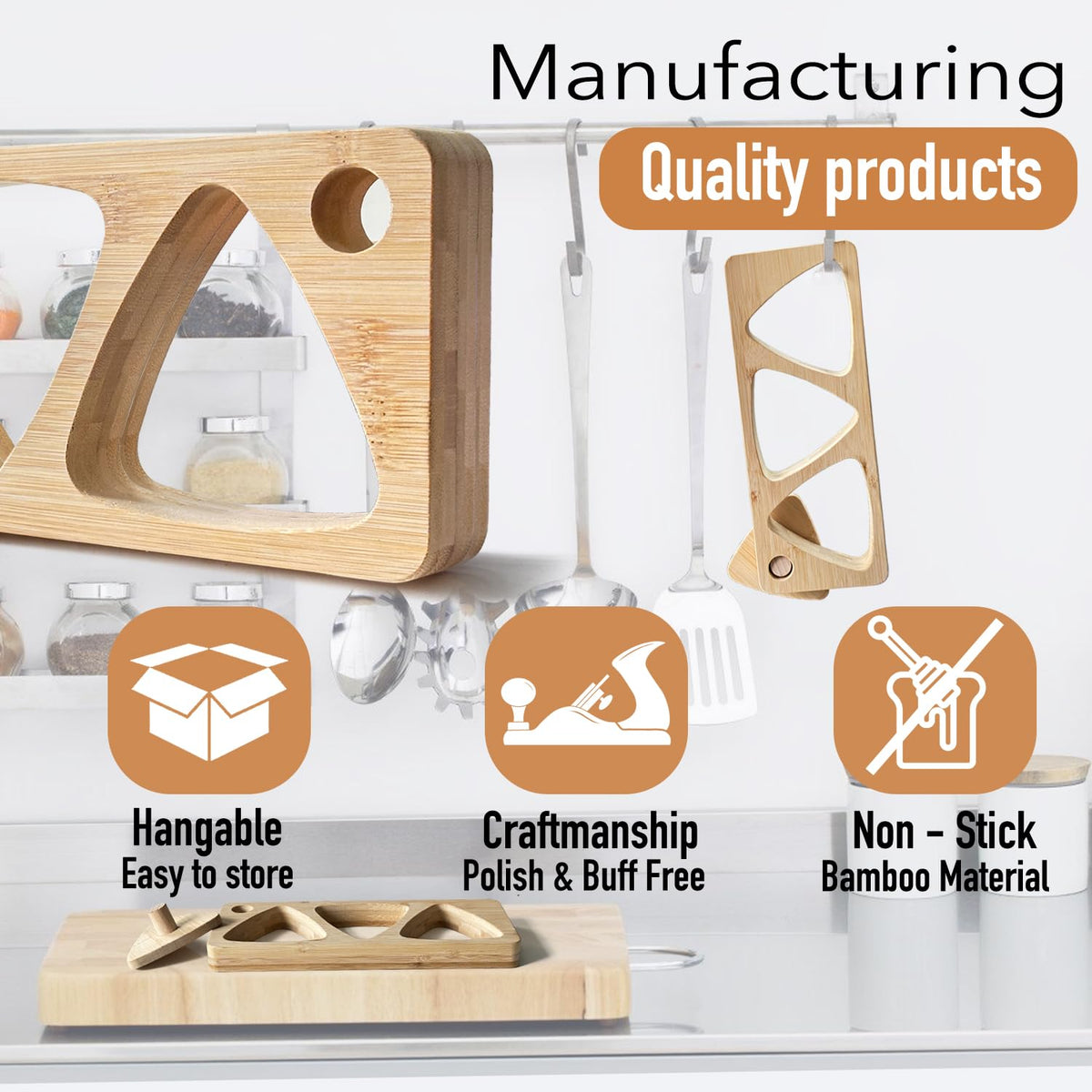 Tuiiopoli bamboo maker offers durable, natural wood with non-stick performance.